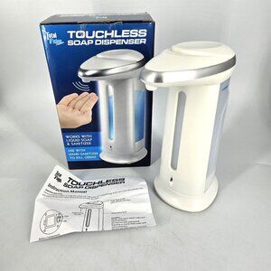 Touchless Hands Free Soap Sanitizer Dispenser White Auto Sensor Lights Up Bath